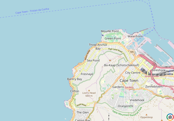 Map location of Sea Point